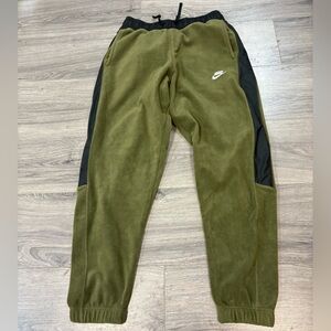 Nike Green and Black polar fleece Joggers
